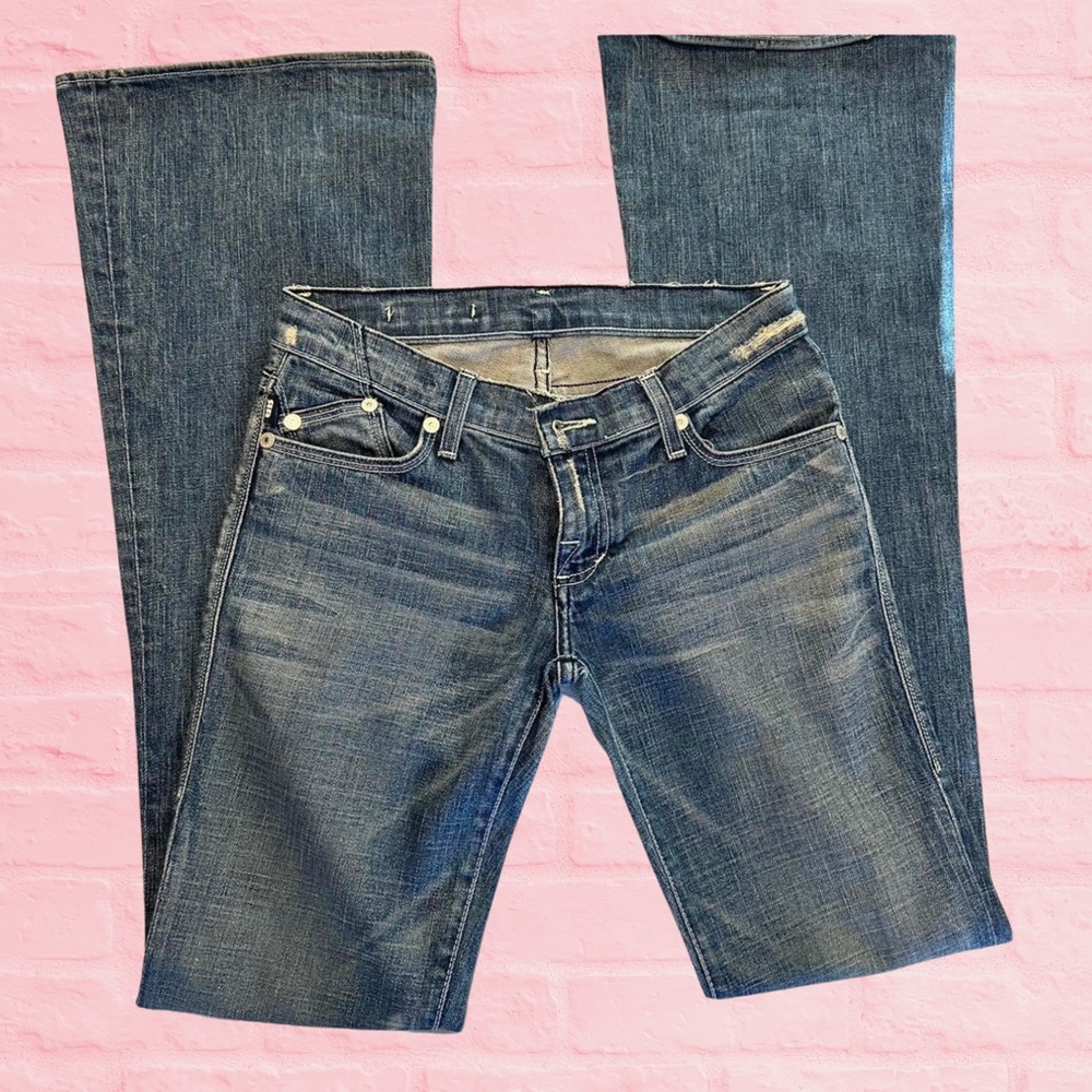 ROCK REVIVAL LOW RISE FLARE JEANS